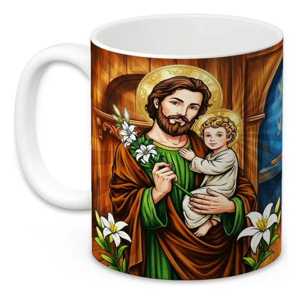 aza San José 11oz Ideal Papá Padrino Bautizo Café Religiosa