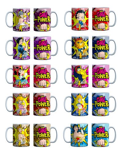 set-tazas-dia-mujer-8m-ceramica-330ml-regalo-marzo-mayoreo-blanco-12-tazas-1-unidad-de-cada-diseno-mas-2-unidades-surtido-variado-girl-power