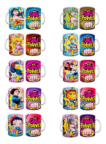 pack-tazas-dia-mujer-8m-ceramica-330ml-regalo-marzo-mayoreo-blanco-30-tazas-3-unidades-de-cada-diseno-girl-power-edicion-especial