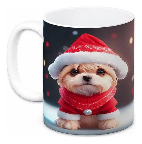 taza-perritos-3d-realista-11oz-regalo-varias-razas-lomitos-blanco-navidad-teddy-bear-chibi-santa-pompon-gris