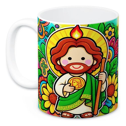 taza-san-judas-tadeo-11oz-catolico-padrinos-recuerdo-cafe-te-blanco-san-juditas-la-fe-mueve-montanas
