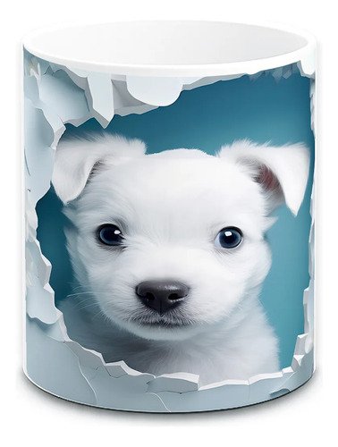 taza-perritos-3d-realista-11oz-regalo-varias-razas-lomitos-blanco-pared-bichon-maltes-westie-cachorro-fondo-celeste
