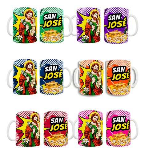 set-tazas-san-jose-330ml-ceramica-regalo-catolico-mayoreo-blanco-b-24-tazas-4-unidades-de-cada-diseno-san-jose