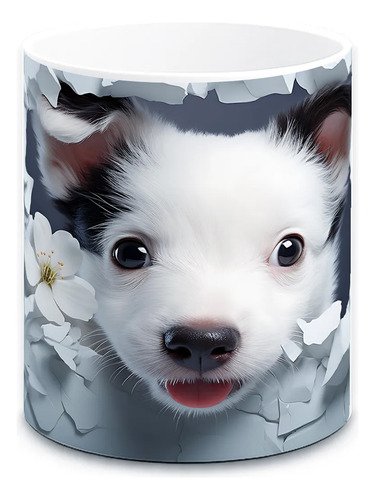 taza-perritos-3d-realista-11oz-regalo-varias-razas-lomitos-2-blanco-pared-border-collie-pabillon-cachorro-manchas-negras