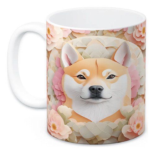 taza-perritos-3d-realista-11oz-regalo-varias-razas-lomitos-3-blanco-akita-japones-corona-flores