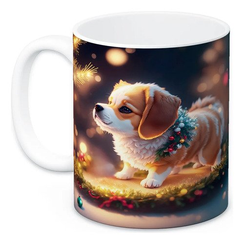 taza-perritos-3d-realista-11oz-regalo-varias-razas-lomitos-blanco-navidad-corgi-gales-cachorro-noche